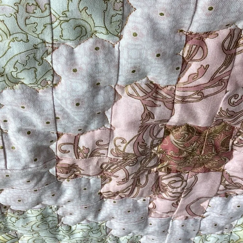NWT. Hand Crafted Large Lap Quilt in Pinks